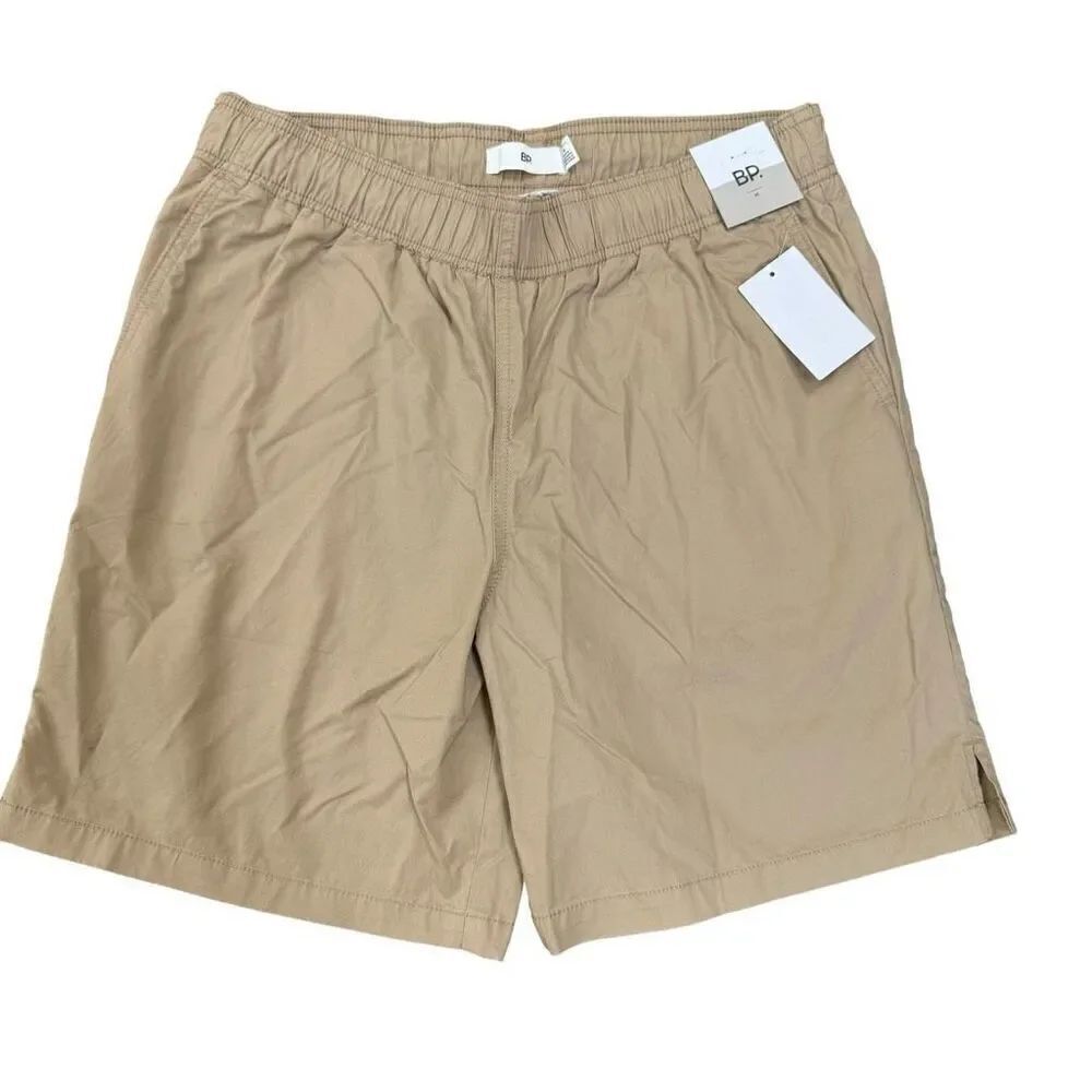 BP. Men’s tan nomad 100% cotton shorts elastic waist size M NWT